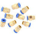 Miniatyrbild 5 av 8: Push Fit-kontakter, 10 st pneumatiska snabbkopplingar adapter 8 mm diameter gänga 1/4bsp set