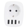 Miniatyrbillede 1 af 5: USB-stik til flere netværk, USB-oplader med flere stik med 1 AC-udgang, 1 USB C og 3 USB-porte, stikkontakt kompatibel med iPhone/iPad, ideel til hjemmet