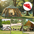 Miniatyrbillede 6 af 7: 12 stk. aluminiums telt barduner, justerbar bardunstrammer, bardunstrammer til camping, vandring, backpacking, picnic, udendørs telt tilbehør 12 stycken - röd triangel