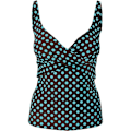Miniatyrbillede 9 af 9: Dame Prikket Badedragt Tankini Bikini Sæt Svømmedragt sort black L