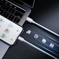 Miniatyrbillede 4 af 4: CQBB 3 x USB-kabel til iPhone 14 Pro - 14 Plus -14 ProMax -14 Type-C til Lightning - 1 meter hvid