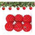 Pikkukuva 8 / 8: Plush-joulukuulat, koristeelliset koristeet joulukuuseen 8 cm red