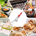 Pikkukuva 5 / 8: Säädettävät BBQ-pihdit, Lämpökestävät Ruokaklemmit, Ulkoilma-Grillaustyökalut, Ruokailuklemmit RED