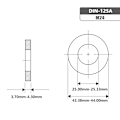Pikkukuva 2 / 4: M24 x 44 mm ulkokehän tasomaiset tiivisteet - 5 kpl 18-8 (304) ruostumattomasta teräksestä valmistettuja tasomaisia tiivisteitä Silver M24/304