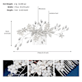 Miniatyrbild 7 av 7: Ny silverpläterad hårkam Handgjorda pärlor strass Mode metallhuvudstycke Elegant hårsmycketillbehör för kvinnor HS-J4375S