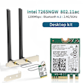 Miniatyrbild 1 av 7: WiFi-adapter Intel 7265 1200Mbps Bluetooth 4.2 M.2 Desktop Kit Dual Band 2.4G 5G trådlöst kort för PC Laptop AC7265 Desktop Kit
