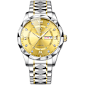 Miniatyrbillede 1 af 7: Elegant Herre Quartz Armbåndsur Klassisk Rustfrit Stål Herreur Diamant Vandafvisende Ur Multifunktionelt Forretningsur til Mænd Guld C Gold C