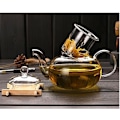 Miniatyrbilde 1 av 4: 800 ml Tekanne i Borosilikatglass med Infuser, Egnet for Komfyrbruk 800ml/27oz
