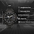 Miniatyrbillede 5 af 7: Mænds Dobbelt Display Ur 5 ATM Vandafvisende Digital Analog Militær Rustfrit Stål Sort B Black B