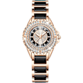 Miniatyrbillede 1 af 7: Dames Fuldt Diamant Ur Analog Kvarts Rustfrit Stål Ur Dames Vandafvisende Lysende Armbåndsur Elegant Kvadratisk Diamant Ur Sort Black