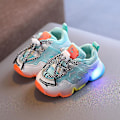 Miniatyrbilde 1 av 5: Frosne Elsa Mesh LED Lysende Sneakers Barn Sko Sommer Høst Lilla1 Purple1 26