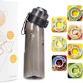Miniatyrbillede 1 af 3: Smagssat vandflaske med 7 duftkapsler Air Water Up Flaske Frostet Sort 650 ml Air Startpakke Vandkop til camping sport Sort Black