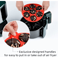 Miniatyrbilde 4 av 4: Silikon Muffinsform til Air Fryer - 7 Huller Bakeformer, 2-pakning Rød Red 2
