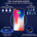 Miniatyrbillede 2 af 5: Trådløs oplader 15W Universal Qi opladningsplade, induktionsoplader kompatibel med iPhone 12/11 /11 Pro/XS/XS Max/XR/X /8/8 Plus, Samsung Galaxy S10 /