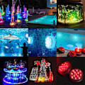 Miniatyrbillede 5 af 5: Pool Badekar Lys Syv Farver 13 Lys 7CM-13 lamps-21 keys 1 light + 1 remote control