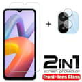2 st härdat glas kompatibelt med Redmi A1 Plus skärmskydd
