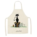 Miniatyrbilde 1 av 7: Kjøkken Bomull Lin Forstykke for Menn Kvinner Søt Tegneserie Katt Ermeløs Forkle Bibs Hjem Kaffe Butikk Rengjøring Baking Matlaging Forkle Stil 5 38x47cm