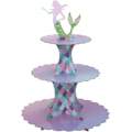 Miniatyrbild 1 av 5: Sjöjungfru Cupcake Stativ 3-nivå Kartong Cupcake Stativ för Baby Sho