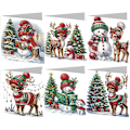 Miniatyrbild 1 av 8: DIY Diamantkonst Julgranskortsset, 12/8/6/4-pack, Handgjorda Julhälsningar HK052