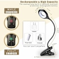 Miniatyrbillede 5 af 5: Genopladelig trådløs LED-bordlampe, boglæselampe med 28 LED'er, 3 farver og 3 dæmpbare, sengelampe, touch-natbordslampe