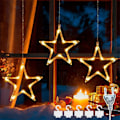 Miniatyrbilde 1 av 7: LED-stjerner Julelys 3 stk Lys Juleinnendørs Vindu Lys Dekorasjon 8 Moduser IP44 For Jul Bryllup Fest Soverom Balkong Dekorasjon Plug