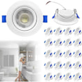 Miniatyrbillede 1 af 7: Aufun 20 stk. flade LED-downlights 230V, 5W indbygget indendørs belysning til stue, soveværelse, koldt hvidt