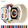 Miniatyrbilde 2 av 7: Flettet Solo Loop for Apple Watch Band 40mm 44mm 49mm 45mm 41mm 38mm 42mm Elastisk armbånd iWatch series 9 8 7 se Ultra 2 Rem Svart Unity M størrelse