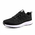 Miniatyrbilde 1 av 7: Kvinner Casual Sko Mote Pustende Turgåing Mesh Flattsko Sneakers Hvite Kvinnelige Skodor A08Black 39