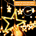 Miniatyrbilde 3 av 7: LED-stjerner Julelys 3 stk Lys Juleinnendørs Vindu Lys Dekorasjon 8 Moduser IP44 For Jul Bryllup Fest Soverom Balkong Dekorasjon Plug