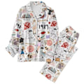 Miniatyrbilde 1 av 7: Sleepwears Taylors The Swifts Pyjamas Print 2-delt sett Långärmade med reverskrage Casual Byxor 1989 Pyjamaskostymer Style-10 Style-10 XXL