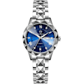 Miniatyrbillede 1 af 7: Enkel Dame Armbåndsur i Rustfrit Stål Elegant Analog Kvarts Lysende Blå B Blue B