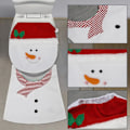 Pikkukuva 7 / 8: Joulu WC-istuimen kansisetti - Juhlava lumimies kylpyhuoneen matto ja kansi Snowman