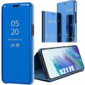 Pikkukuva 1 / 4: CQBB Helkroppsväska till Samsung S21 FE Protection 360 Clear View Smart Case - Blå
