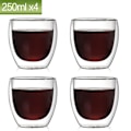 Miniatyrbillede 1 af 7: 80ml dobbeltvægget glaskop 2/12ST Transparent håndlavet varmebestandig tedrikkesæt Espresso kaffe Mælkekrus Gaver 4stk 250ml Som vist