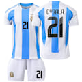 Miniatyrbillede 1 af 6: Fodboldtrøje 2024 Copa America Argentina Fodboldtrøje 10 Messi 11 Di Maria Voksen Børn Trøje Hjemme 21- Perfet Hjemme 21 Home 21 Home 21 XXL