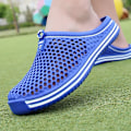 Miniatyrbillede 4 af 7: Sommer Mænd Sandaler Lette Eva Mænds Casual Sko Hul Sko Clogs Elskere Hjem Have Udendørs Mand Strand Flade Toffler Sort 36