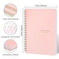 Miniatyrbillede 1 af 6: 52 ugers ugeplanlægger notesbog A5 udateret spiral notesbog daglige studieplaner journalpapir kontor skoleartikler pink-A5