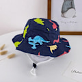 Pikkukuva 1 / 7: Ny Panama Baby Flickhatt Cap Resor Pojkar Fiskarkeps Cap Barn Hinkhattar Bomull Toddler Baby navy dinosaur 52cm(sopii 2-5 vuotta)