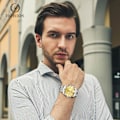 Miniatyrbillede 2 af 7: Elegant Herre Quartz Armbåndsur Klassisk Rustfrit Stål Herreur Diamant Vandafvisende Ur Multifunktionelt Forretningsur til Mænd Guld C Gold C