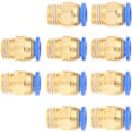 Miniatyrbild 6 av 8: Push Fit-kontakter, 10 st pneumatiska snabbkopplingar adapter 8 mm diameter gänga 1/4bsp set