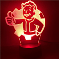 Miniatyrbilde 3 av 7: 3D nattlampa 3D LED nattlampa spel Fallout Shelter logotyp