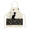 Miniatyrbilde 2 av 7: Kjøkken Bomull Lin Forstykke for Menn Kvinner Søt Tegneserie Katt Ermeløs Forkle Bibs Hjem Kaffe Butikk Rengjøring Baking Matlaging Forkle Stil 5 38x47cm