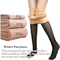 Miniatyrbild 2 av 6: Falska genomskinliga varma fleece strumpbyxor kvinnor bantar varm fleece fodrad stretchig leggings pant 2 par leggings