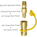 Pikkukuva 2 / 8: Propaani pikaliittimet Messinki 3/8 tuumaa luonnonpropaani kaasugrillin letku Plug Set Connector Työkalu Tarvikkeet ja tarvikkeet (kulta)(1kpl)