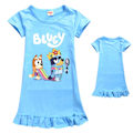 Pikkukuva 1 / 2: 5-12 vuotta Lasten Bingo Bluey Pyjamat Tytöt Pyjamamekko Pyjamat Yömekko Mekot Lahjat Vaaleansininen Light Blue 9-10Years