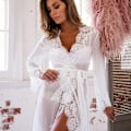 Miniatyrbilde 6 av 6: Sexy lang pyjamas nattkjole tynn og myk for kvinner ensfarget Hvit White M