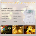 Miniatyrbilde 4 av 7: Batteridrevne Feelykter, 10m 100 LED Varmt Hvit, 8 Moduser for Julepynt 1 pc