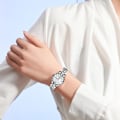 Miniatyrbillede 6 af 7: Enkel Dame Armbåndsur i Rustfrit Stål Elegant Analog Kvarts Lysende Sølv silver