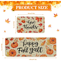 Miniatyrbillede 2 af 8: Recitem Vaskbare Efterårs Køkkenmåtter, Skridsikker \"Happy Fall Y'all\" Løbermåtte Sæt, 2 Dele til Køkken & Stue (Stil 10) Style 10