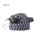 Miniatyrbild 1 av 7: Stretchcanvas läderbälten för män Kvinna Casual Stickad Vävd Militär Taktisk rem Man Elastiskt Bälte för Byxor Jeans Style F